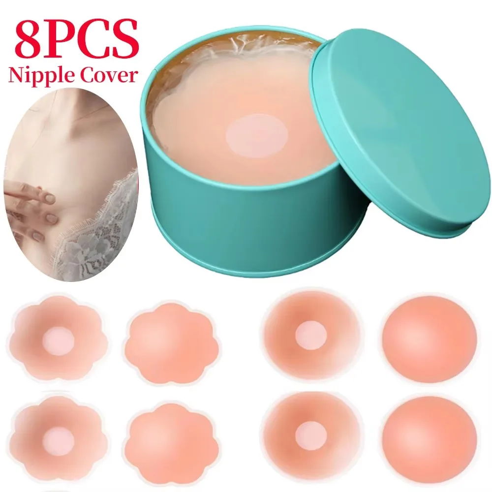 Silicone Bra Adhesive - Reusable Silicone Nipple Covers Invisible Adhesive