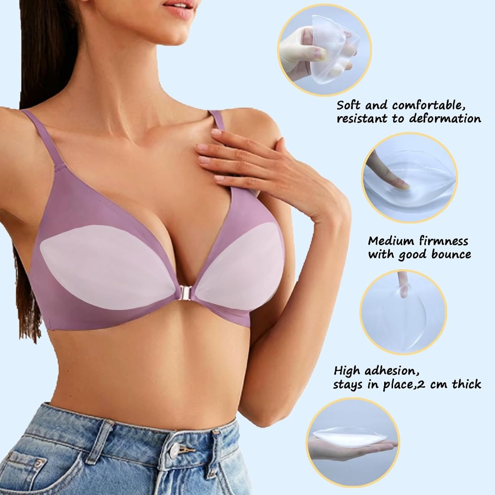 Adhesive Silicone Bra Inserts  - Push Up Bra Padded review and price