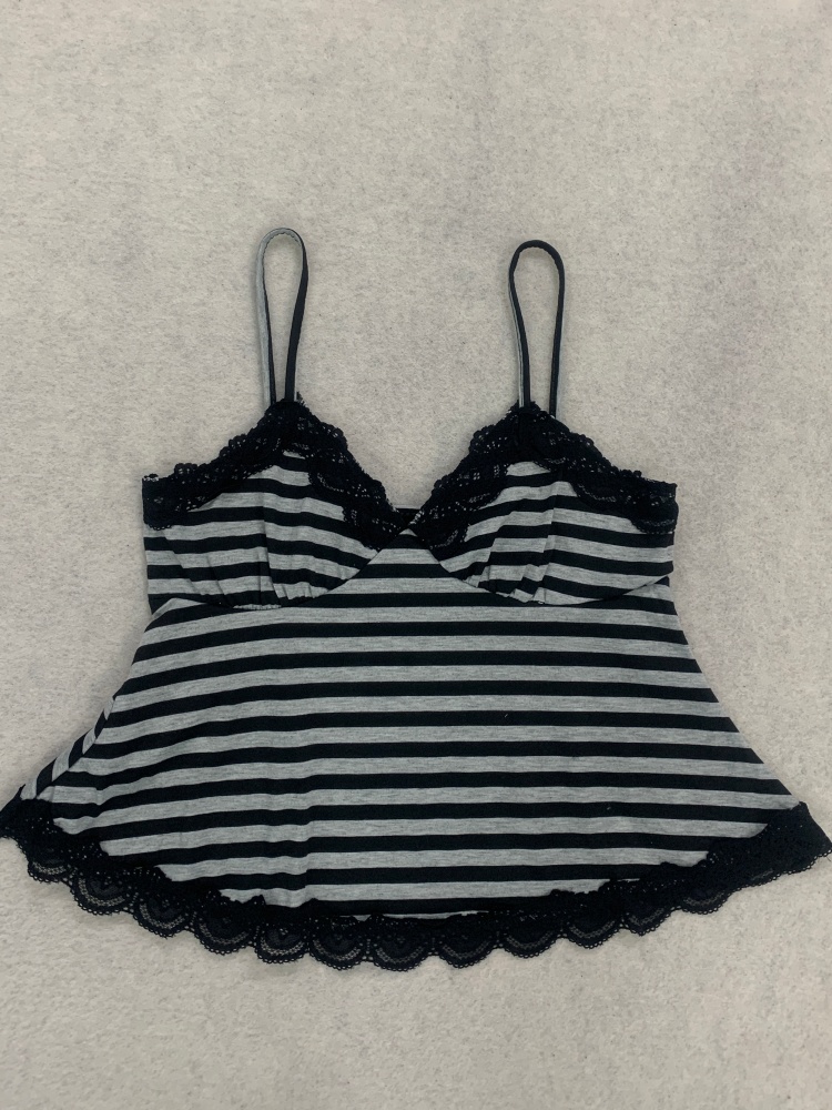 Retro Pink Black Striped Lace  - Cami Top Lace review and price