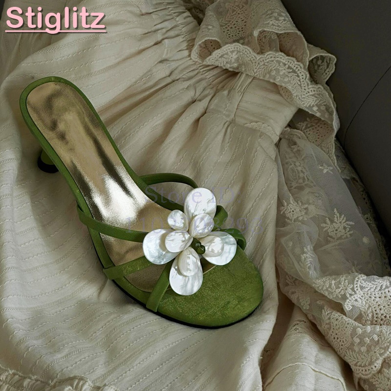 White Flower High Heels Slippe - Slip Dress Satin review and price
